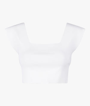 Brenha cropped knitted vest top in ivory