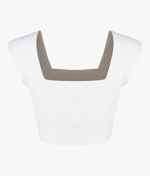 Brenha cropped knitted vest top in ivory