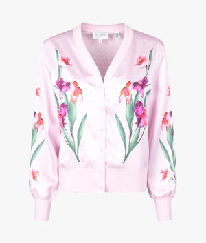 Meralll woven printed cardigan in light pink