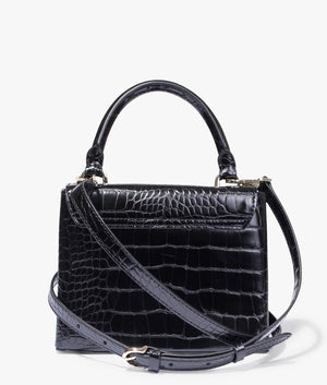 Aynaya croc effect small top handle tote