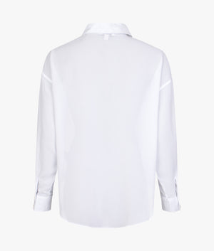 Lechosa oversized chifon bib detail blouse in white