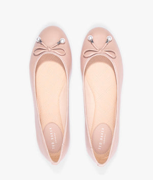 Ayvvah flat bow ballerina shoe in pink