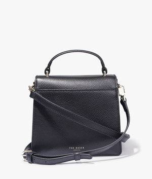 Roselii bar detail top handle tote in black