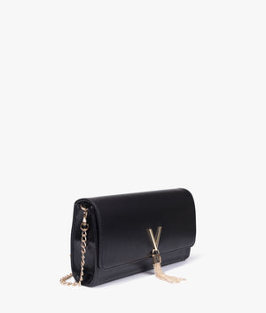 Divina large clutch in black and gold