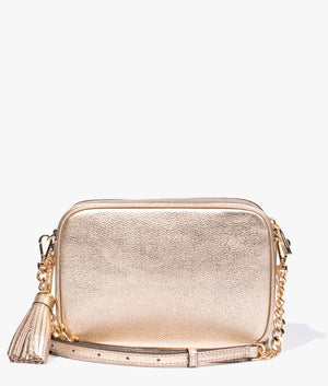 Jet set camera bag in pale gold