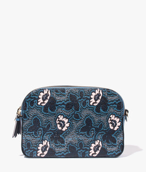 Darlino graphic floral print camera bag in blue