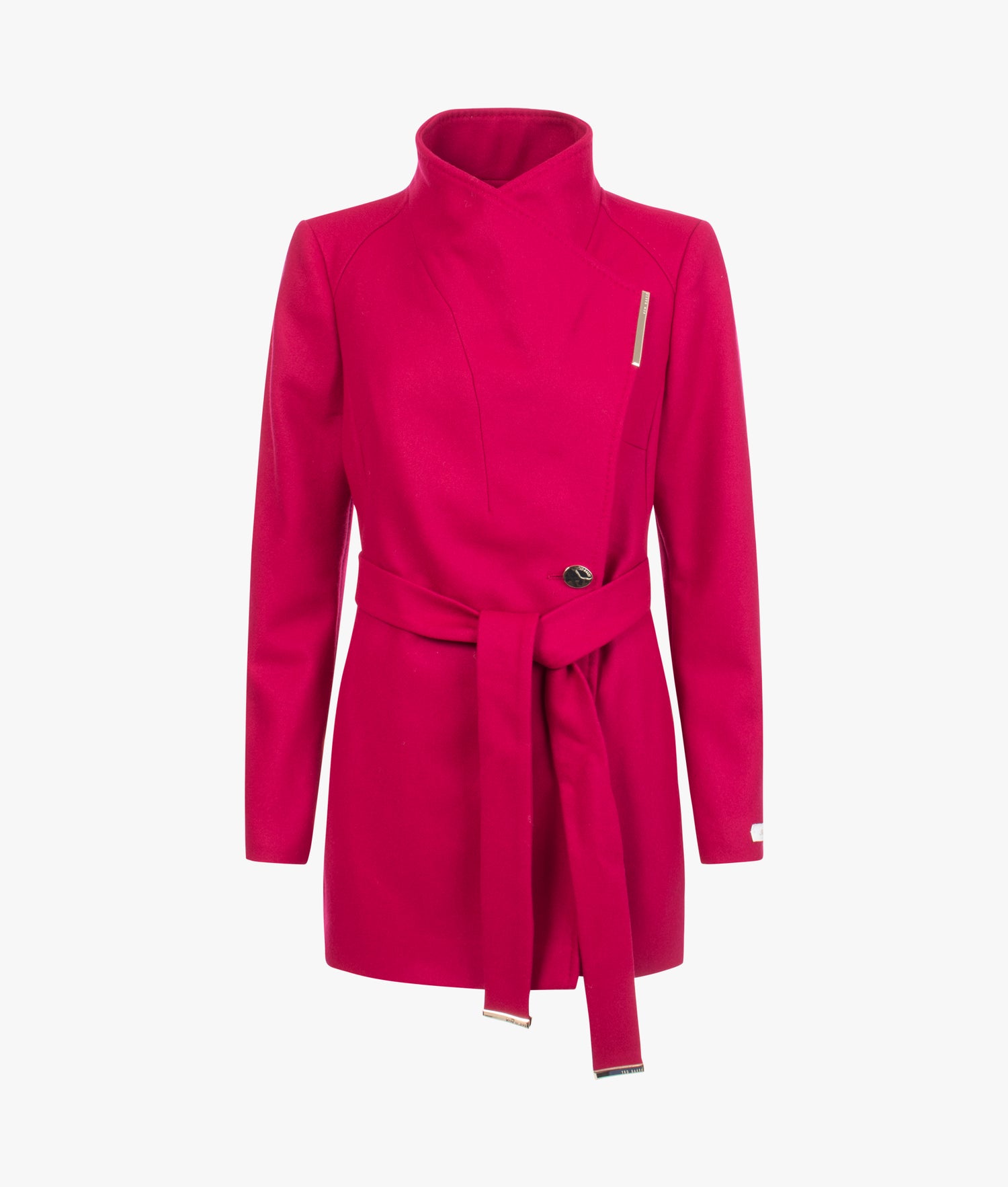 Ted Baker Rosess short wool wrap coat in deep pink EQVVS Womens