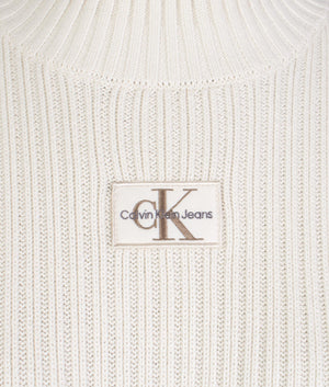 Badge loose knitted dress in ivory