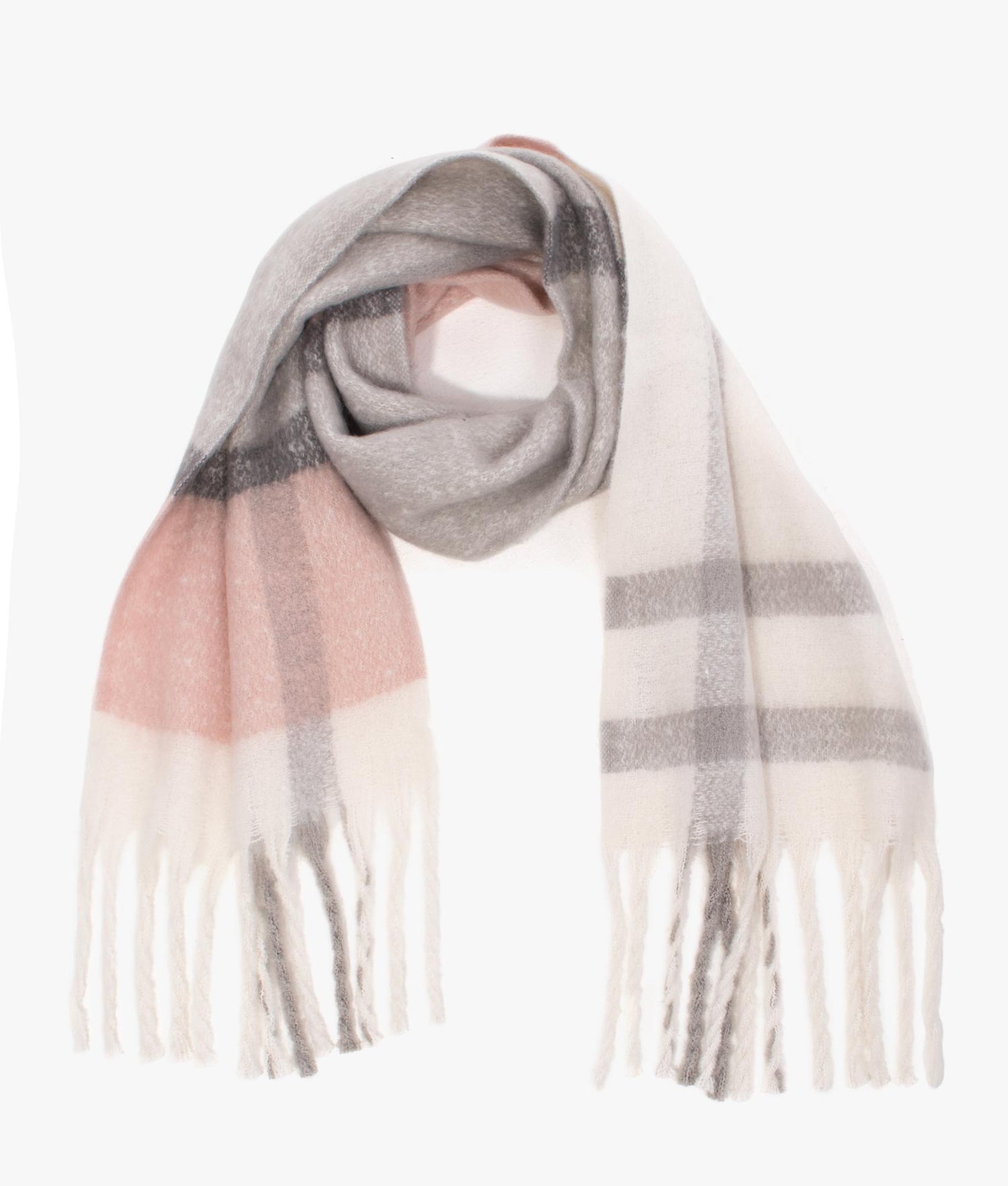 Barbour® Isla Tartan Boucle Scarf - Pearl Grey Tartan