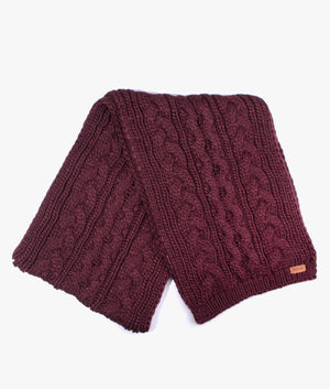 Penshaw beanie and scarf set in bordeaux