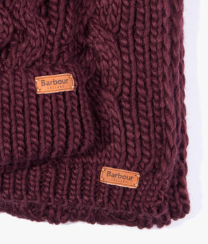 Penshaw beanie and scarf set in bordeaux