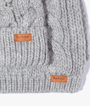 Penshaw beanie and scarf set in grey