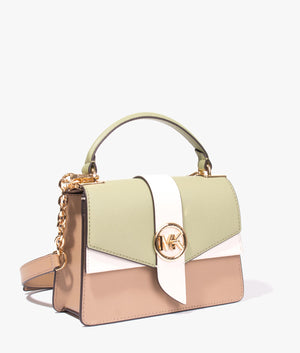 Greenwich crossbody in light sage & camel