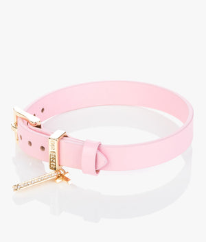 Brielli buckle up leather bracelet in pale pink