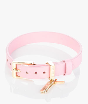 Brielli buckle up leather bracelet in pale pink