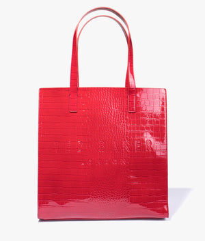 Croccon imitaton croc large shopper in red