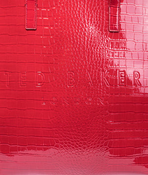 Croccon imitaton croc large shopper in red