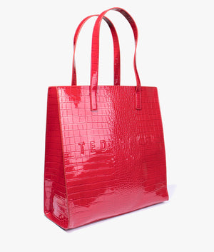 Croccon imitaton croc large shopper in red