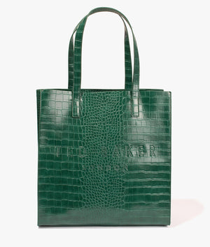 Croccon croc print large shopper in green