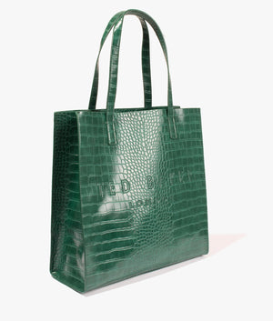 Croccon croc print large shopper in green