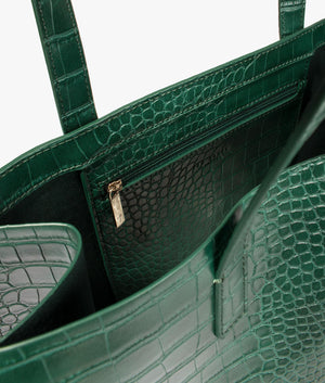 Croccon croc print large shopper in green