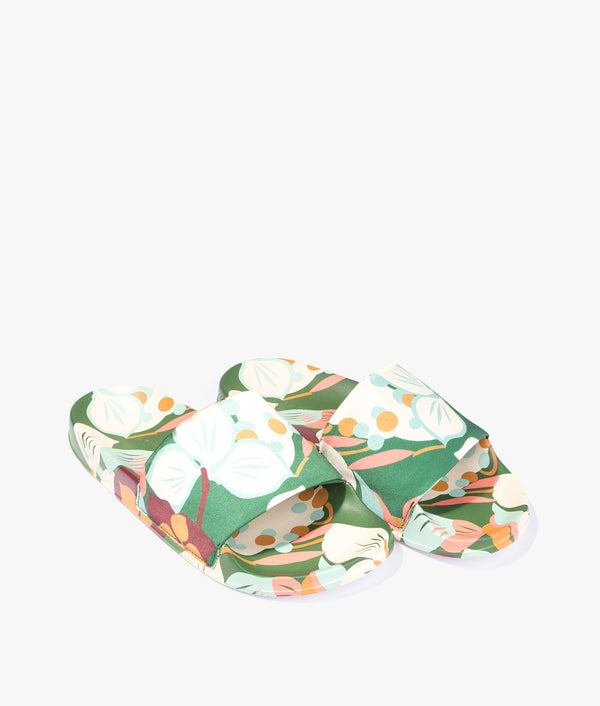 Ted Baker Paulah sunburnt floral slider in emerald EQVVS Womens