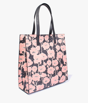 Ted Baker Papicon-large Floral Printed Icon Bag Totes in Black